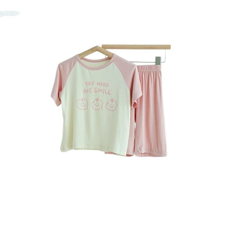 Picture of 2025 Children's Summer Modal Cartoon Pajamas for Boys and Girls Seven-point Raglan Sleeve Home Baby Air-conditioning Clothes suit
