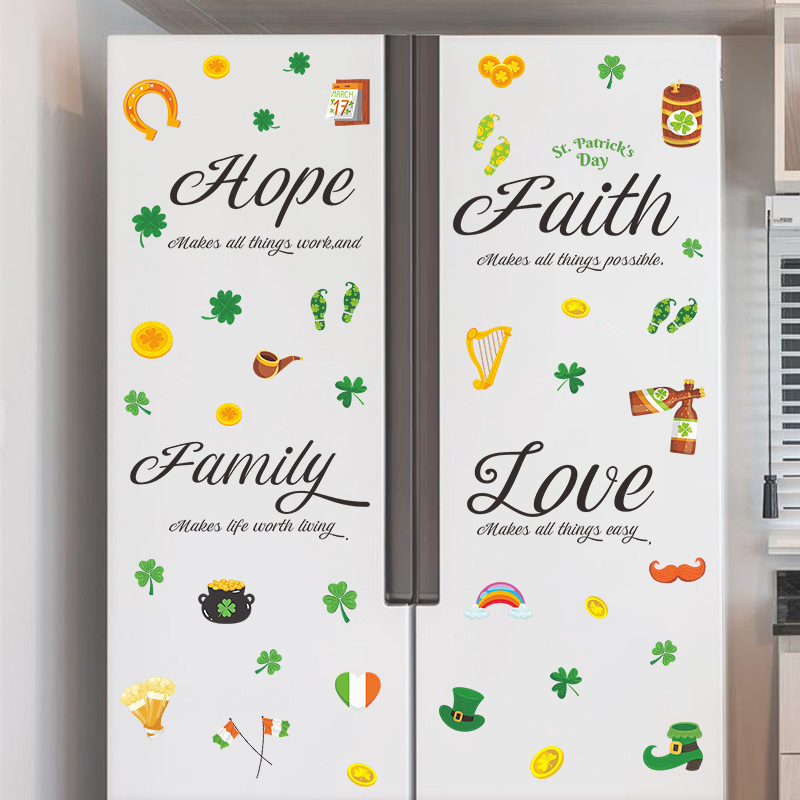Picture of New Irish Festival Window Decorative Stickers Home Bedroom Cabinet Decorative Quotations St Patrick's Wall Stickers