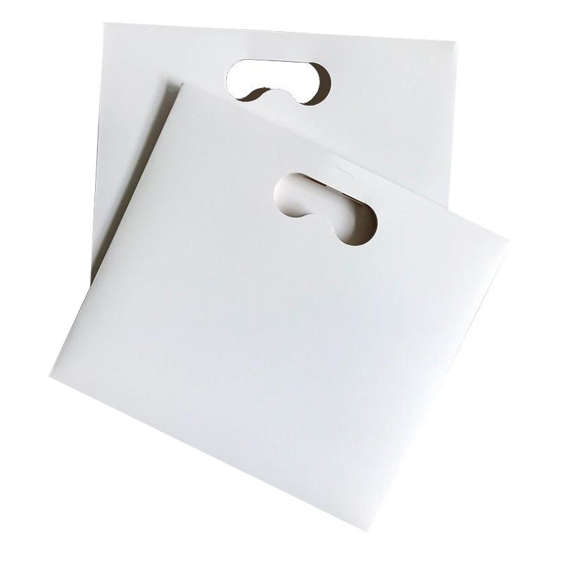 White handbag 8K4 Open Sketch Paper Bag College Plain Edition Handle Student Convenient Wordless Whiteboard A3