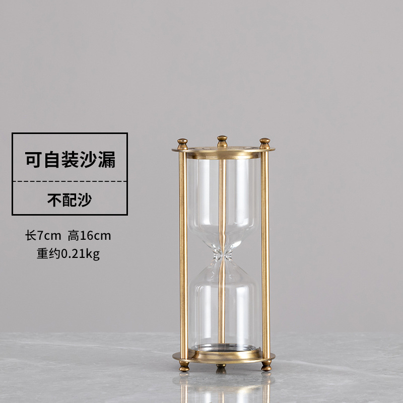 Picture of Vintage Metal Hourglass 1917 Crown Glass Hourglass Timer Gift Ornaments Home Decoration Gift Crafts