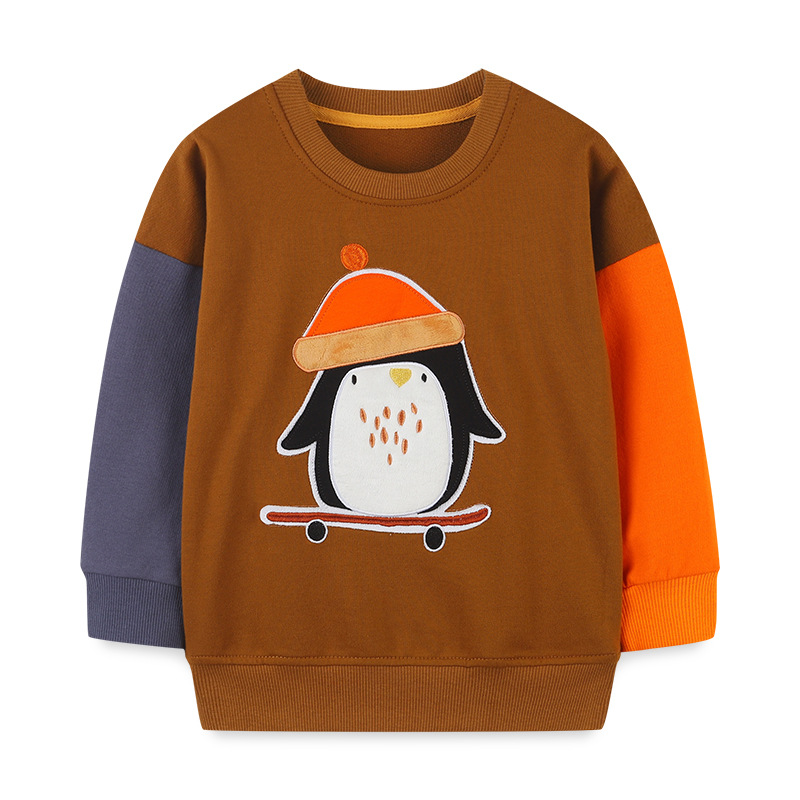 Picture of European and American style children's sweater autumn new round neck cartoon boy's long sleeve sweater shirt children's embroidered top
