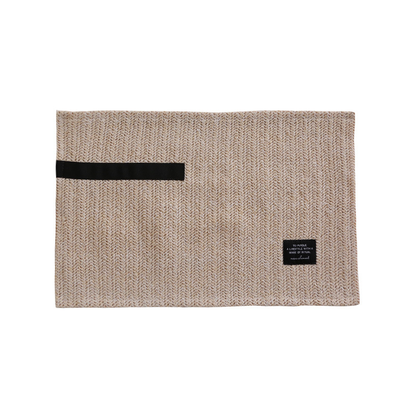 Picture of Beauty Elements ins Style Woven Place Mat Table Mat Southeast Asia Style Rectangular Simple Heat Insulation Mat Cross-border Hot Sale