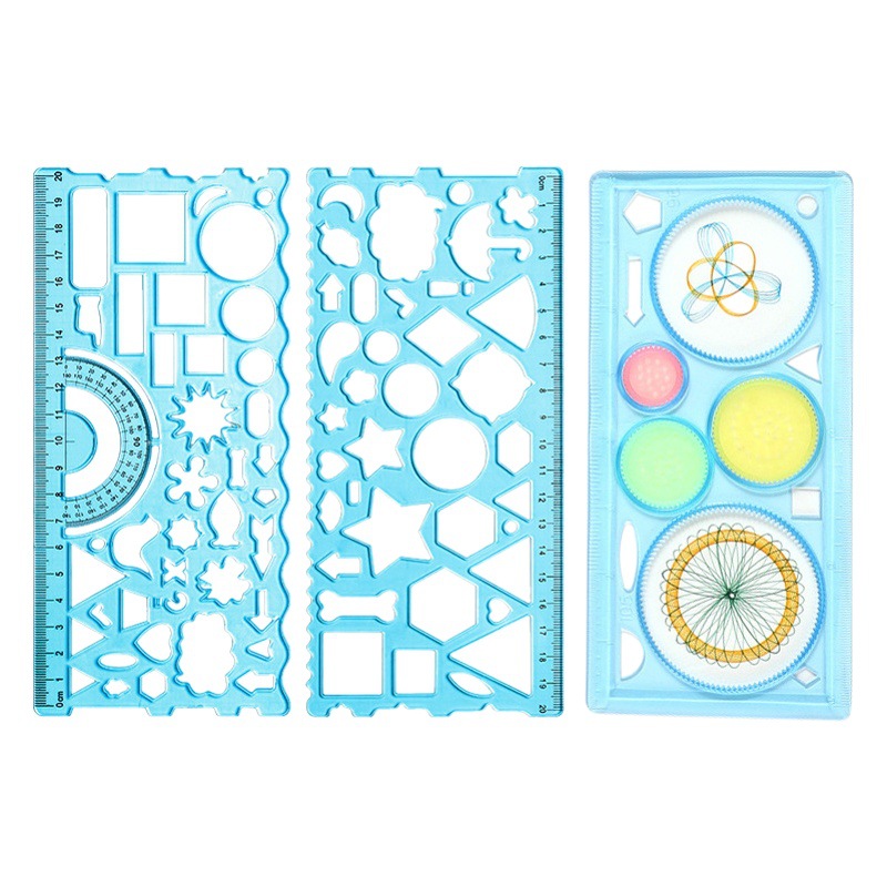 Qianhui Multifunctional Ruler Primary School Student Set Ruler Wholesale Geometric Ruler Drawing Ruler Painting Set Ever-Changing Ruler