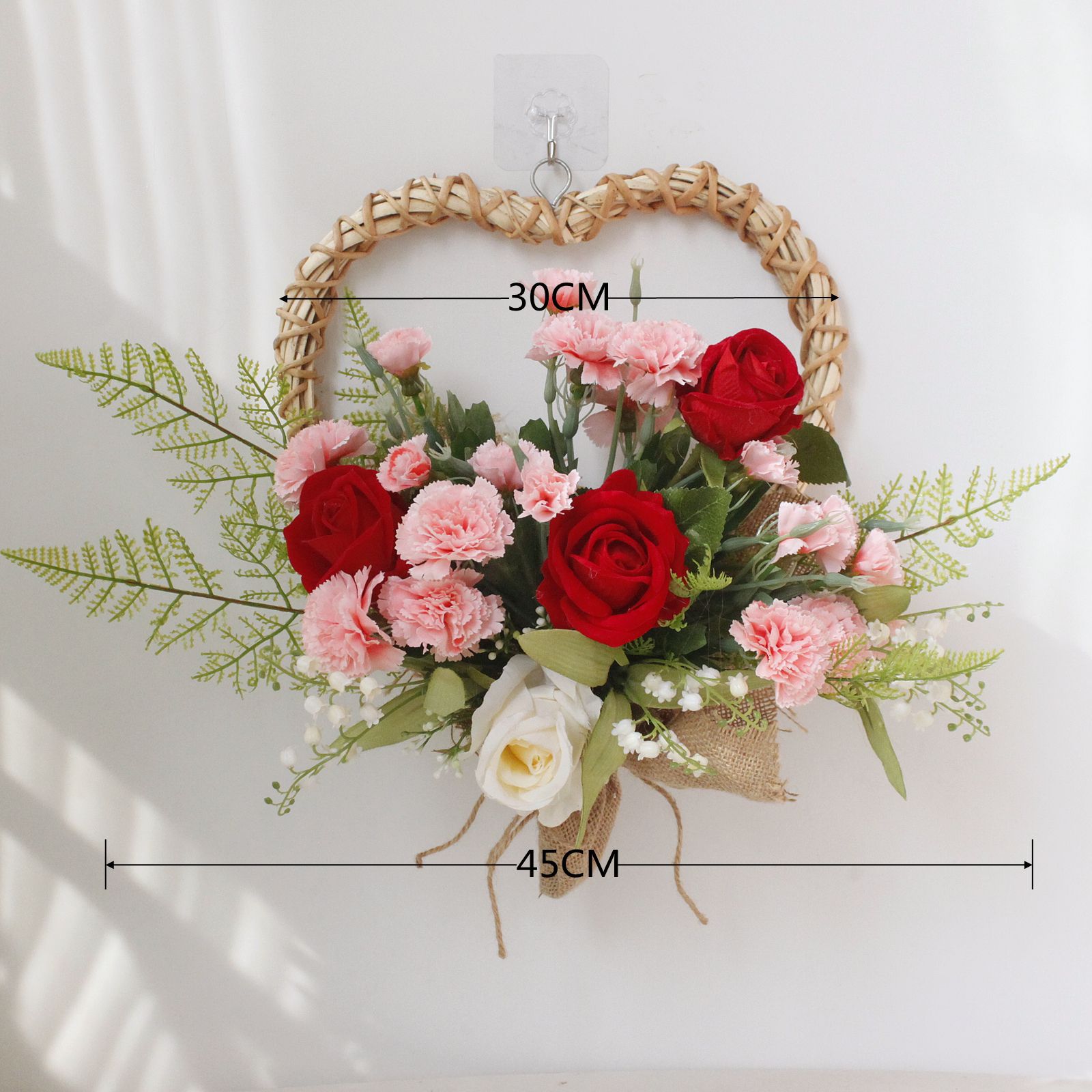 Picture of Amazon Spring New Tulip Red Rose Carnation Love Garland Wall Hanging Door Decoration Valentine's Day Mother's Day