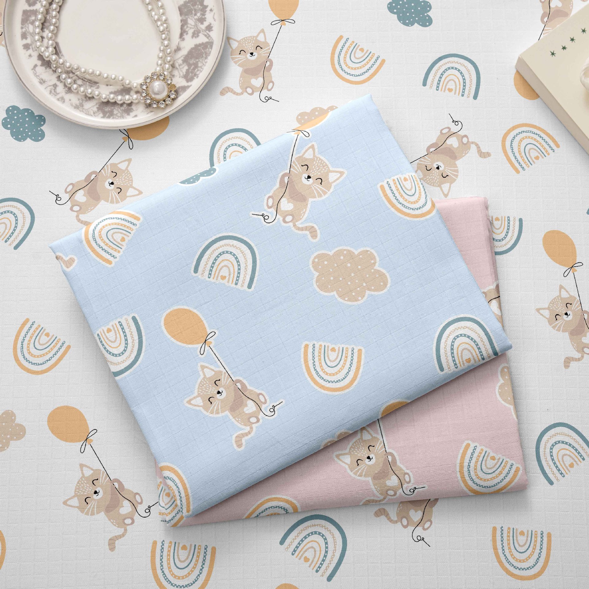 Factory wholesale baby a pre-shrink 110*90 non-fluorescent plain 40 combed muslin double-layer cotton gauze