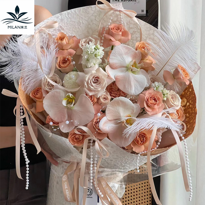 Handmade water drop paper rose bouquet wrapping paper diy material texture water rock paper flower wrapping gift paper DIY