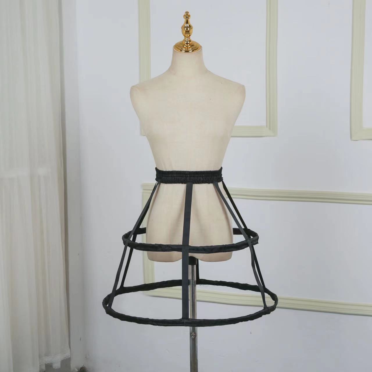 Picture of Hollow Bird Cage Skirt with Fish Bones, Two, Three, Four, Five Steel Black and White Cosplay Violent Lolita See-Through Petticoat