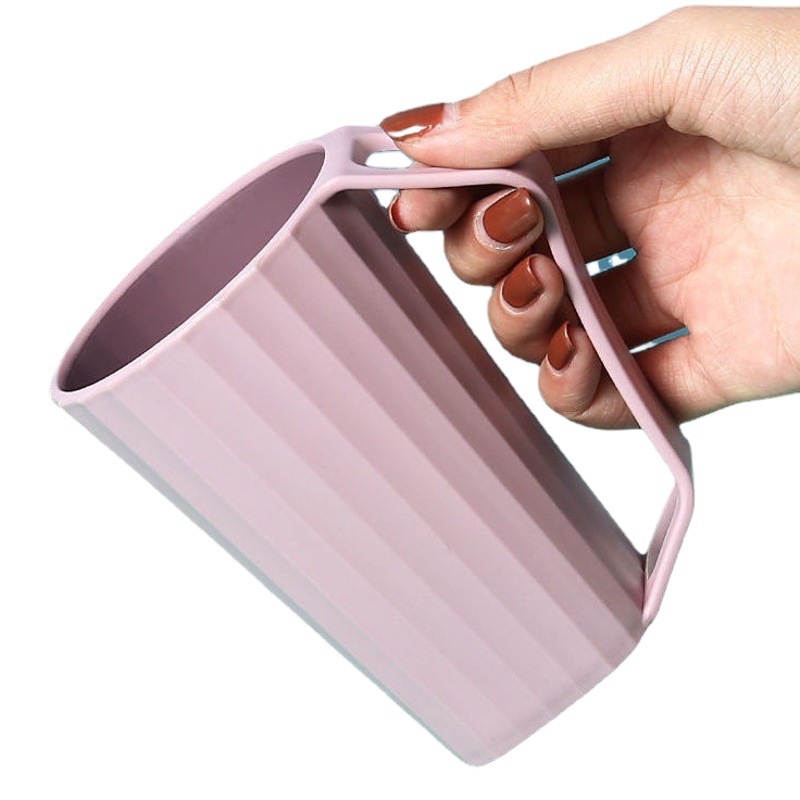 Scandinavian Creative Couple Toothbrushing Cup Wash Cup with Handle Dental Cylinder Two-Color Mouthwash Cup Plastic Water Cup Toothbrush Cup