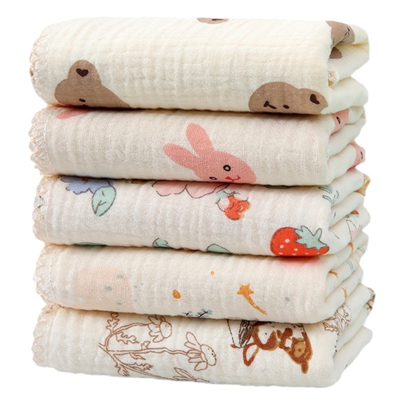 Children's Small Towel Pure Cotton Gauze Type a Kidsren's Towel Soft Cartoon Kindergarten Baby Towel Cross-Border Wholesale