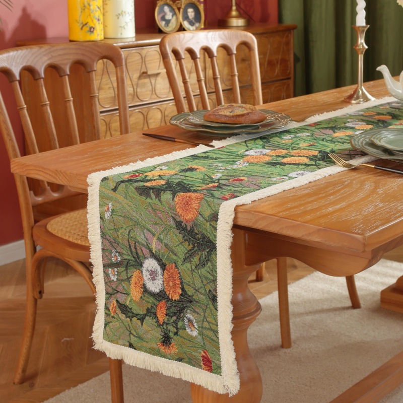 Le Xuan show jacquard fabric table flag American country retro tassel bed flag TV cabinet long towel a generation of hair