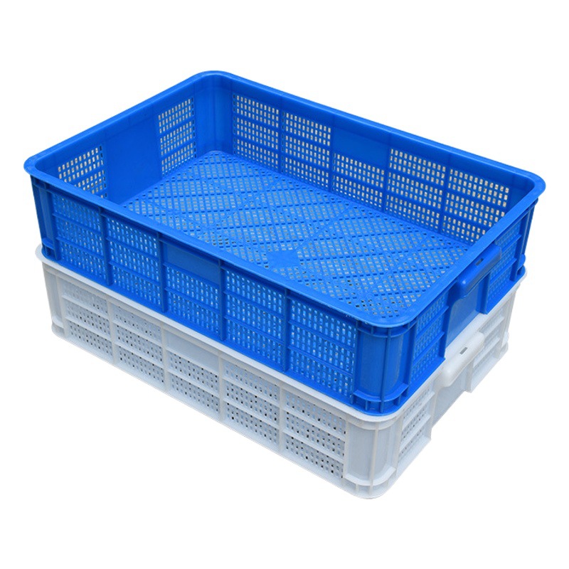 Fulika Rectangular Plastic Basket White Thickeneded Fruit Basket Vegetable Express Sorting Hollow Plastic Frame Wholesale