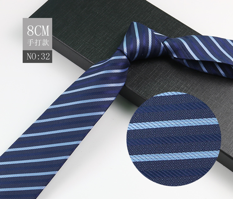 Picture of Men's Tie Business Shirt Stripesd Security Professional Formal Wear Wholesale Plus Logo Manufacturer 8cm Hand-Made