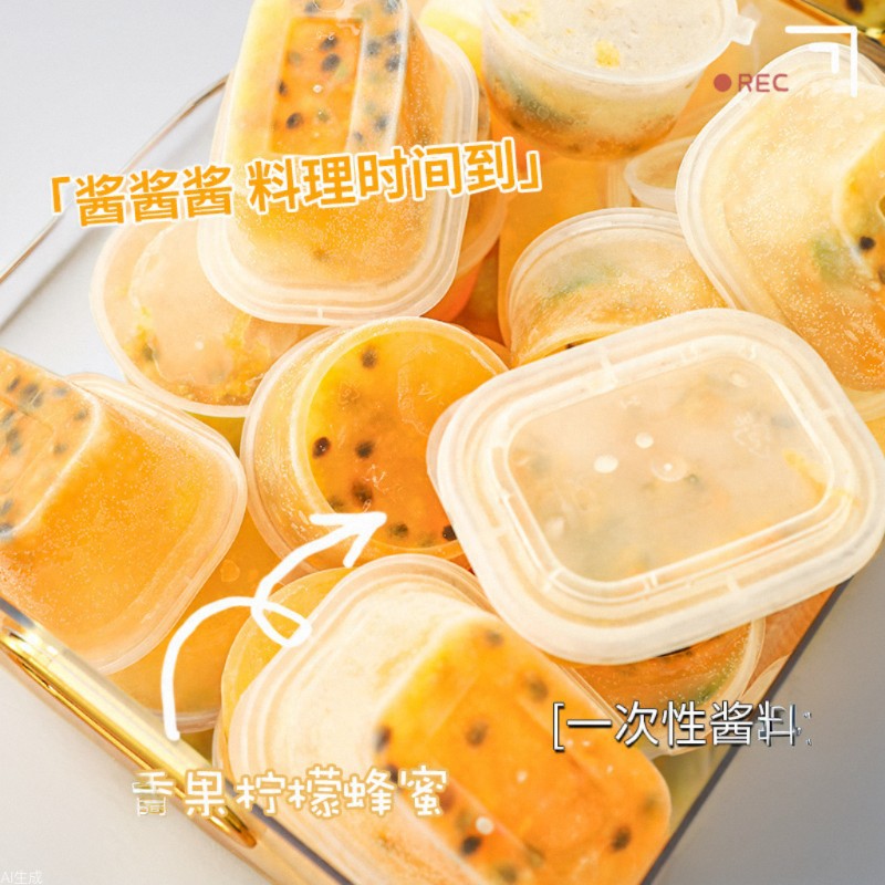 Picture of Disposable passion fruit sub-packaging box dip box seasoning box lemon freezer box take-out commercial scallion and ginger small sub-packaging box