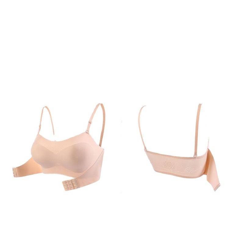 Picture of One-word Tube Top Ice Silk Miracle Strapless Front Buckle Underwear Women's Thin Non-slip Invisible Small Chest Push-up Bra Chest Wrap