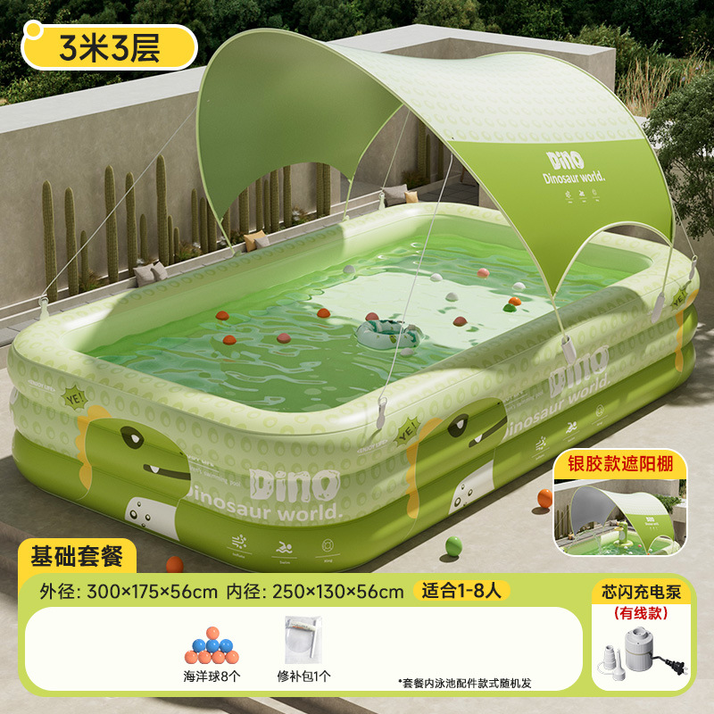 Picture of Jiashu Swimming Pool Home Outdoor Large Inflatable Pool Thickened Plastic Baby Baby Children Inflatable Swimming Pool