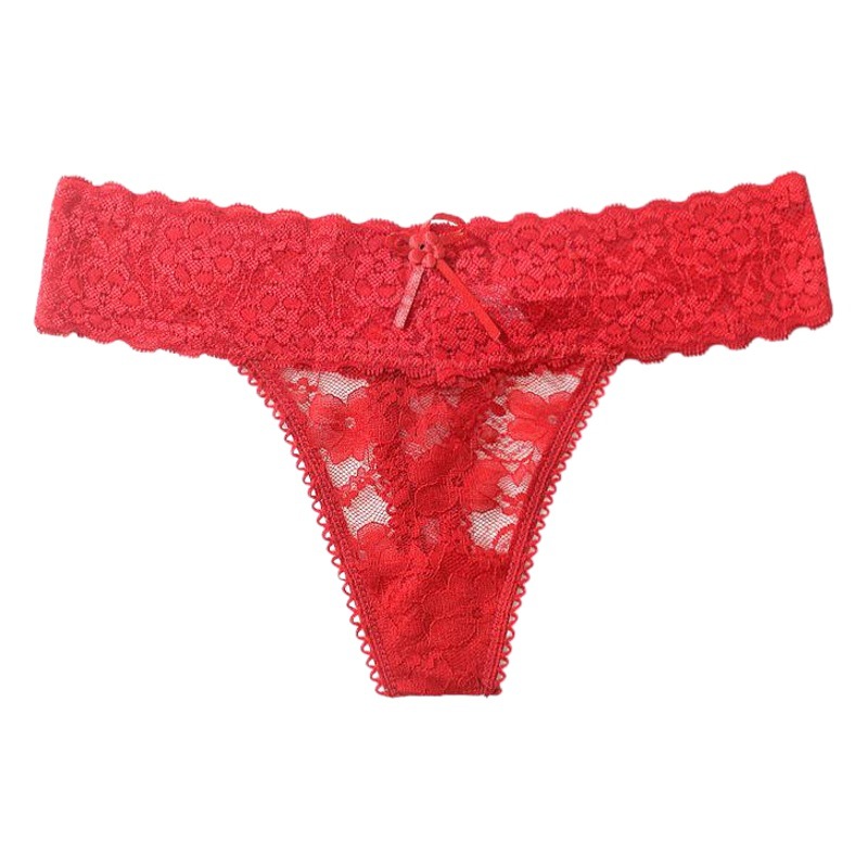 Foreign Trade Jacquard Women's Underwear Sexy Lace Transparent Temptation Thong Women's Low Waist Hip Hollow-out T-pants 8018