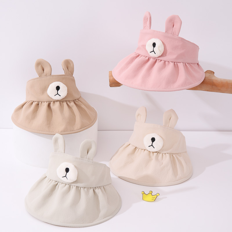 Baby Sunscreen Hat Summer Thin Children's Sun Hat Cute Bear Ears Baby Female Hat Sun Hat Empty Top