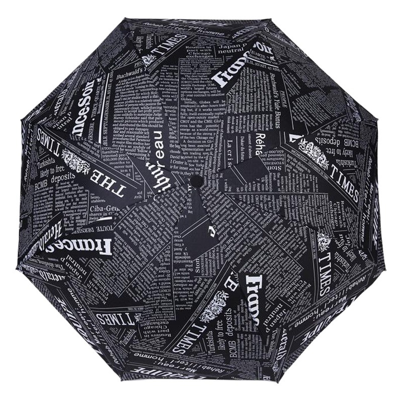 Umbrella sun umbrella newspaper black rubber umbrella sunscreen umbrella three folding umbrella men and women general manufacturers wholesale goods sunny