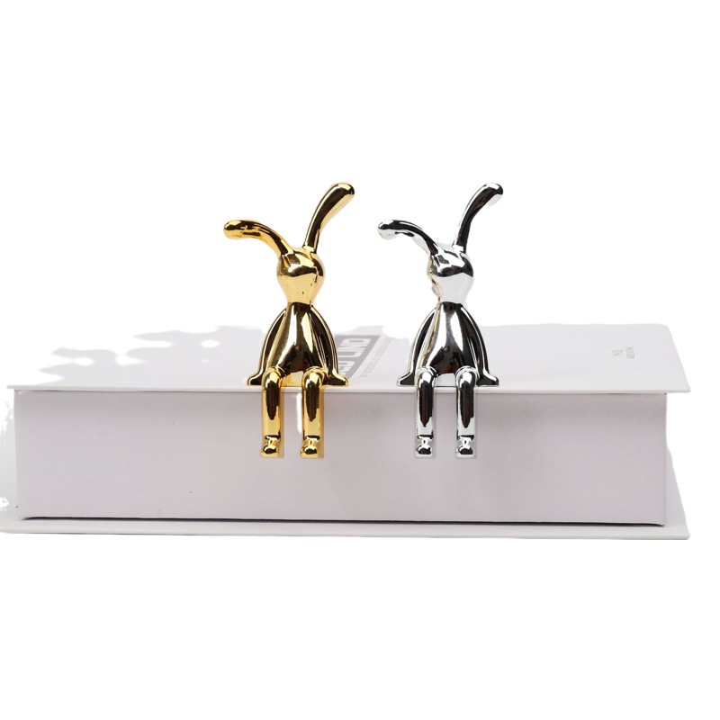 UV Long Foot Sitting Rabbit Simple Rabbit Crafts Handle Accessories Household Paper Box Accessories Storage Box Car Ornaments