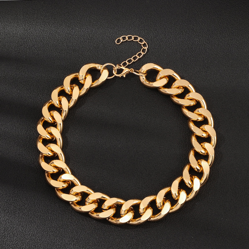 Picture of NZ1443 cross-border European and American jewelry fashion personality thick chain necklace retro punk aluminum neck chain men and women hip hop