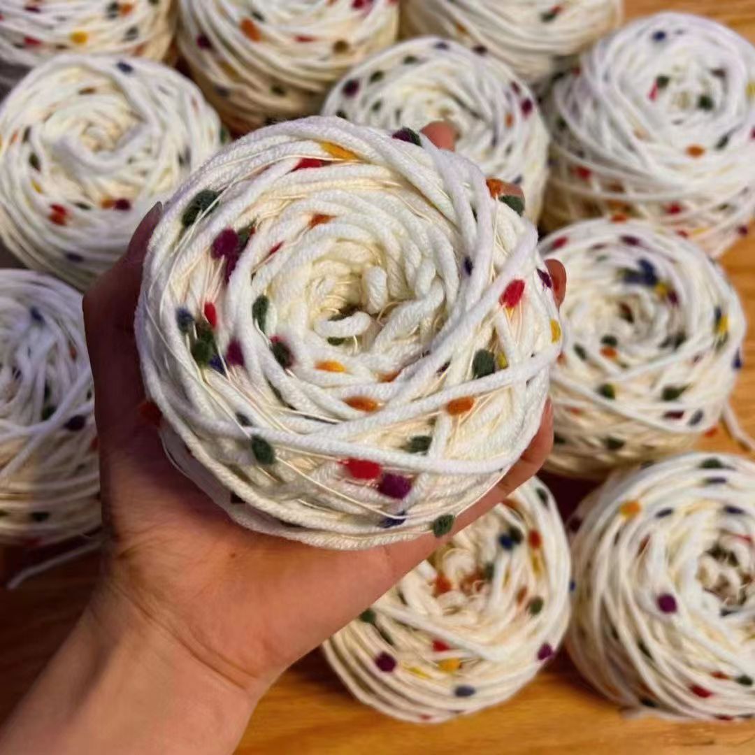 Rainbow sugar scarf line rainbow sugar bean thread color bean blended thread diy material package thick wool wholesale