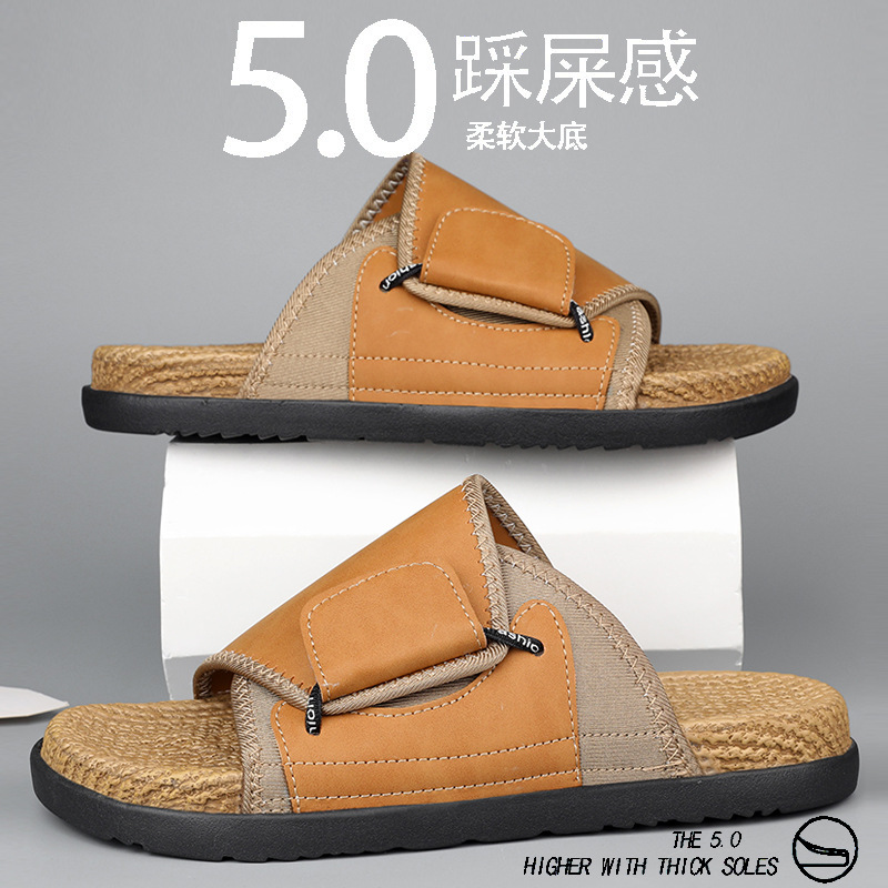 Slippers for Men, Summer Outer Wear, Non-Slip, Birkenstock Sandals, Youth Casual Home, Large Size Beach Sandals