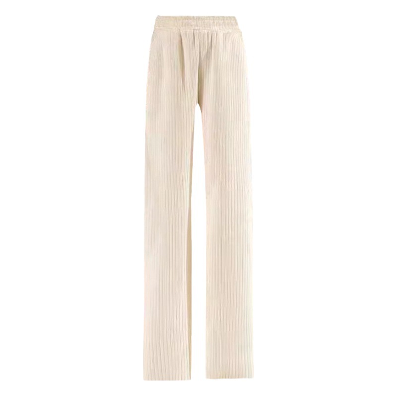 Korean style cashmere chenille wide-leg pants women's autumn and winter fleece-lined thickened new drape slimming loose corduroy