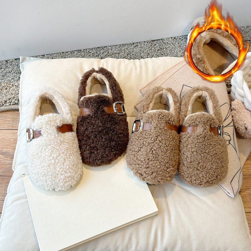 Girls Mao Mao Shoes 2024 Winter New Children's Shoes Girls Princess Cotton Shoes Cotton fleece-lined Baby Shoes