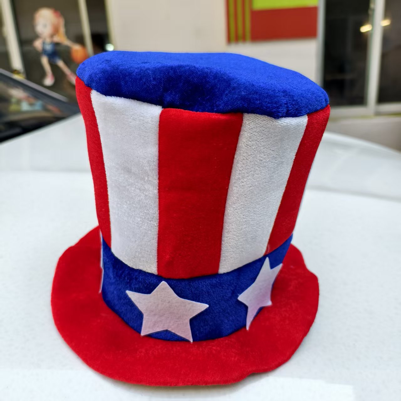 Picture of Cross Border US Independence Day Carnival Party Sequin Hat Beaded Tie Glasses Uncle Sam Hat Dress Up