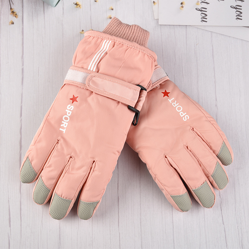 Picture of Winter Ski Gloves Women's Children's Warm Riding Waterproof Middle and Big Children's Waterproof Non-slip fleece-lined Thickened Finger