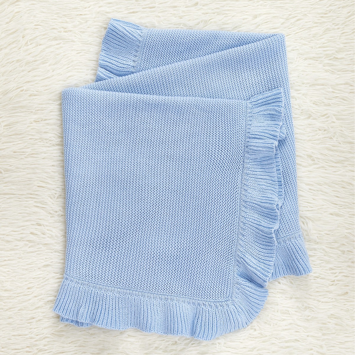 Picture of INS Wind Baby Cotton Ruffled Knitted Blanket Cover Blanket Newborn Blanket Cross-border Amazon AliExpress