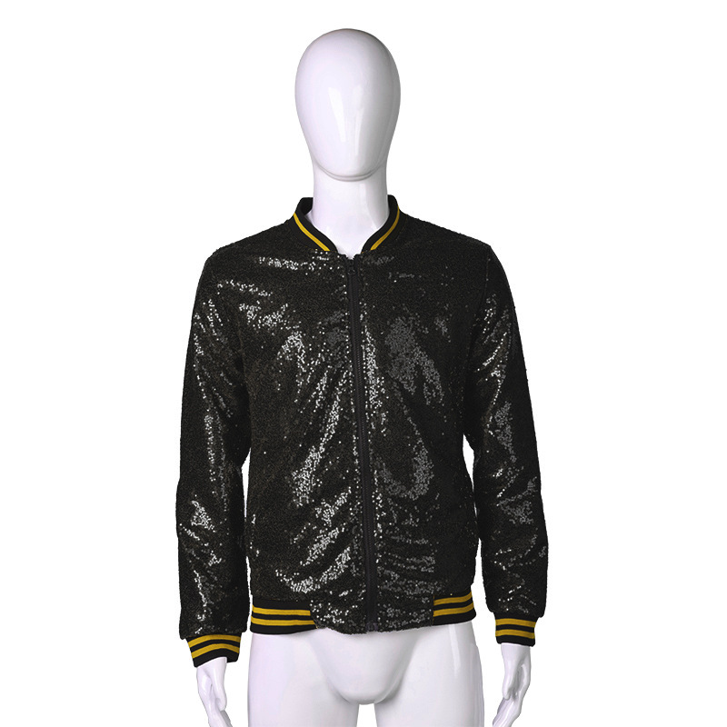 Picture of Foreign Trade Men's plus size Amazon AliExpress Loose Sequin Dance Clothes Zipper Cardigan Jacket Selling Explosions