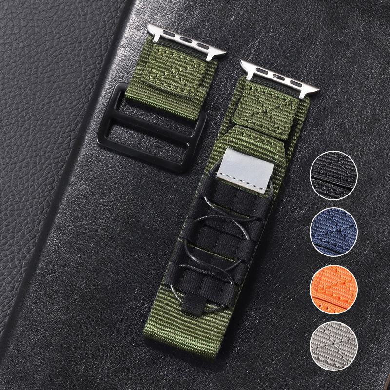Velcro buckle nylon strap for Apple applewatch watch strap 38/42/44mm Orange Blue Green