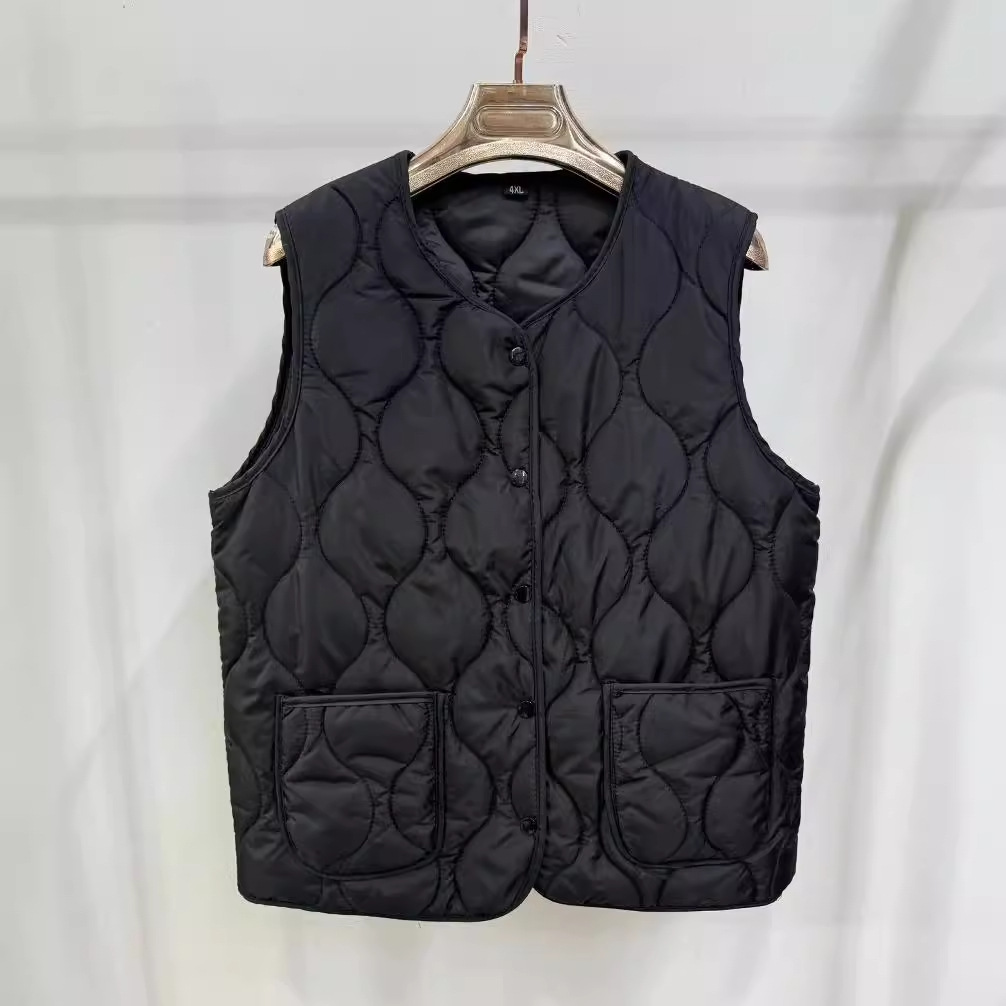 Picture of Women's Vest, Warm Inner Layer, Textured Solid Color, Plus-Size down Cotton, Middle-Aged Mom, Lightweight and Warm