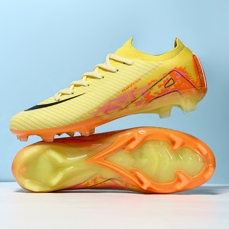 Cross-border seamless flying woven football shoes for men and women low-help young students ag spike children's training sneaker wholesale
