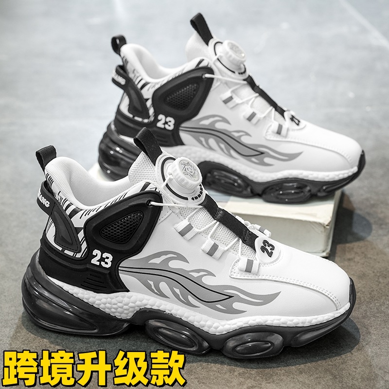 Cross-border men's shoes autumn and winter 2024 new youth rotating button sports leisure heightening torre tide shoes plus size