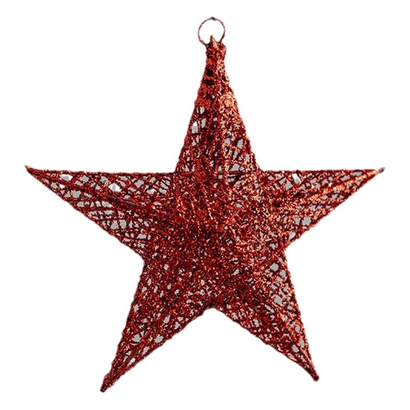 Christmas Decorations Christmas Iron Five-Pointed Star Bar Store Window Ceiling Five-Pointed Star Decoration Golden Stars
