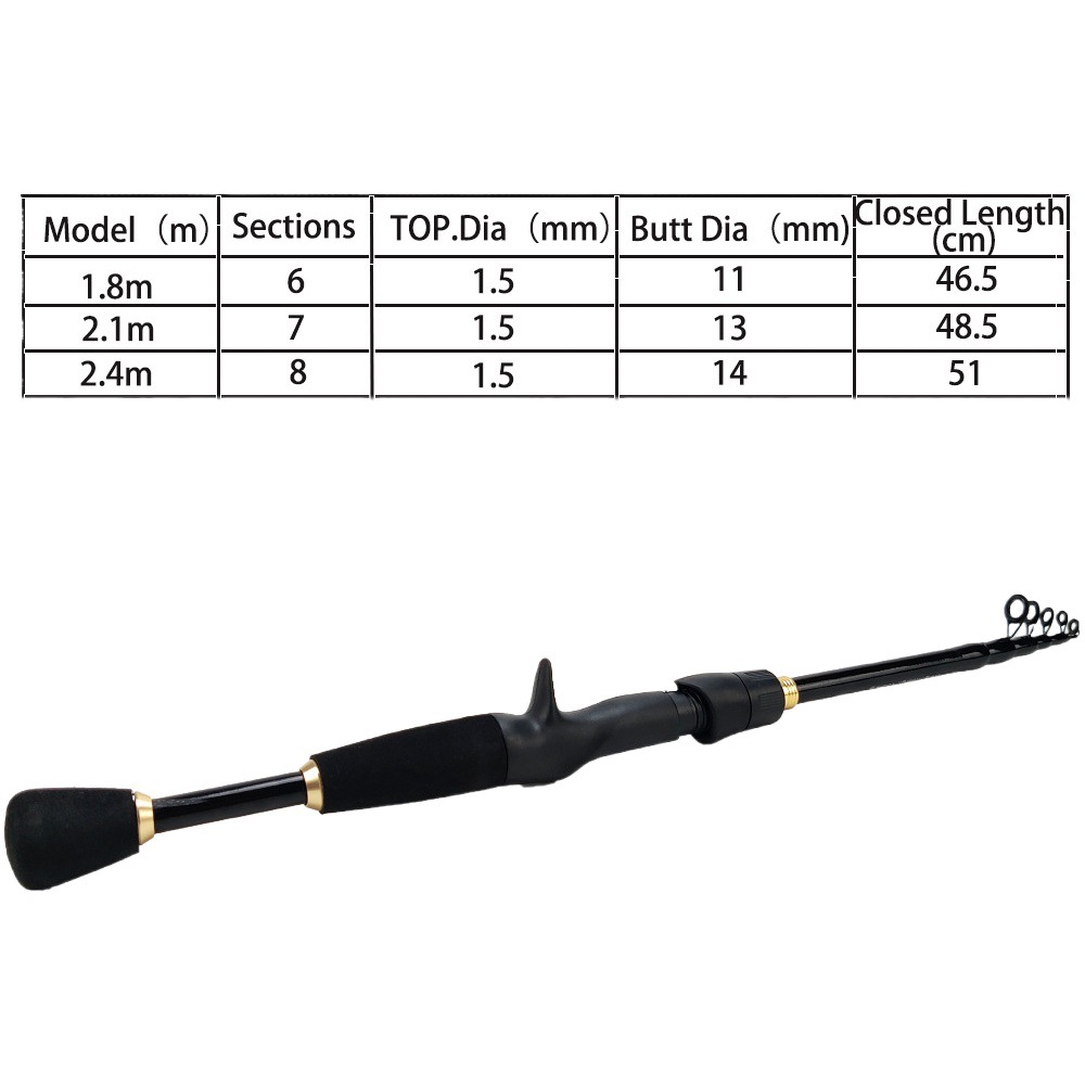 Telescopic Lure Rod Set Fishing Rod Set Fishing Gear Set Cross-Border Hot Model Amazon Aliexpress Eaby Hot Model New