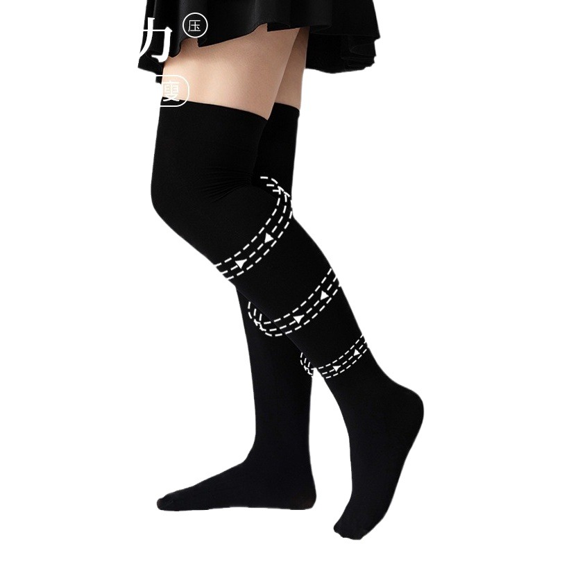 Fat people plus size velvet stockings calf socks black white skin thin legs shaping thin spring and autumn cross-border