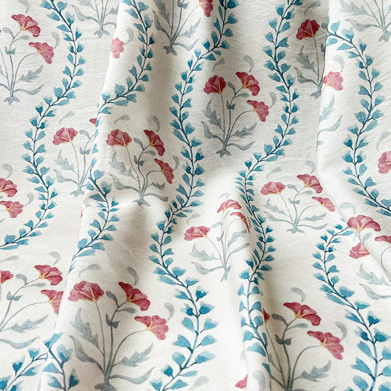 New Chinese Digital Printed Fabric Brocade Cotton Fabric American Country Style Cheongsam dress Top Hanfu Fabric