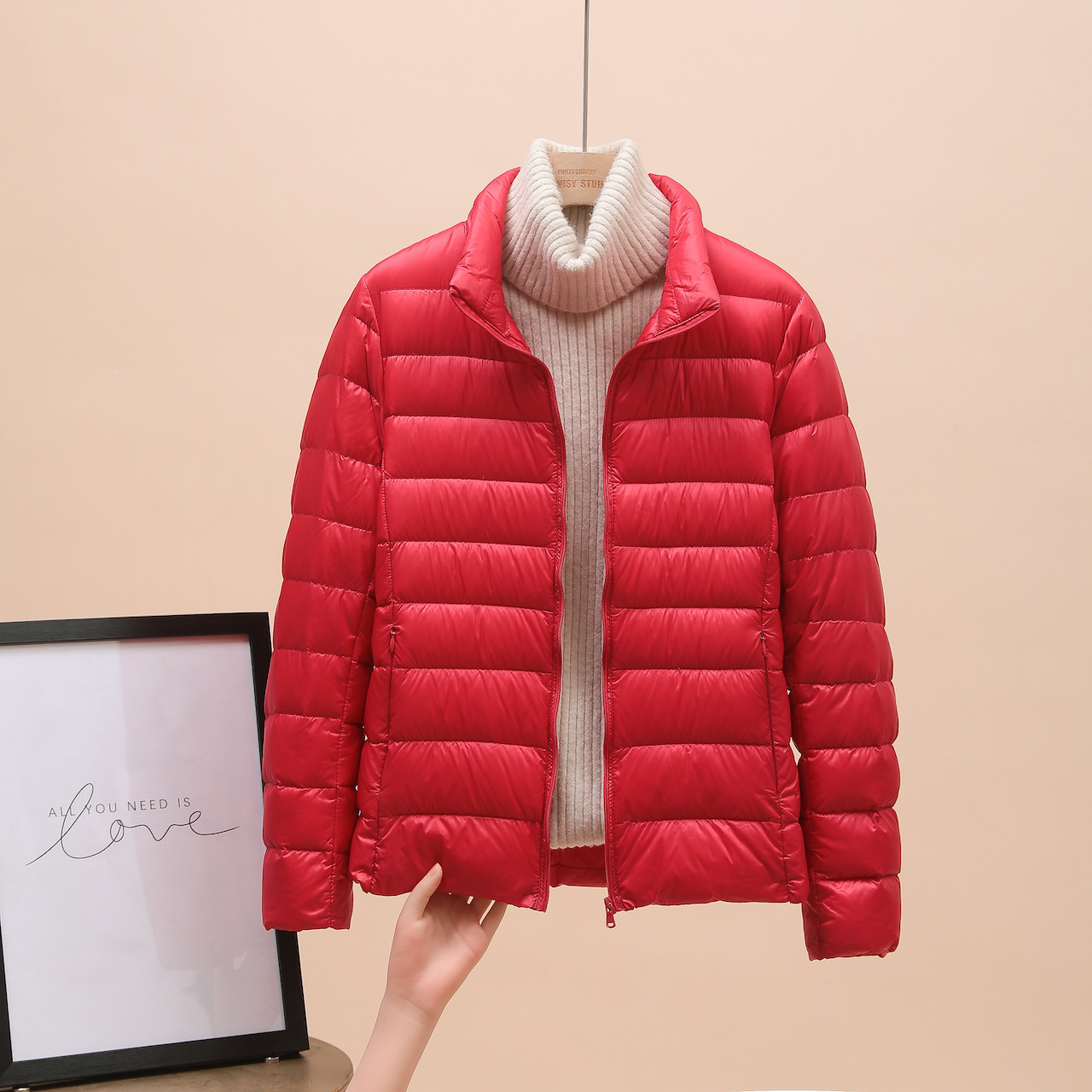 Picture of European Down Jacket Women's 2025 New Short Lightweight Thickened Warm Slim Korean Style White Duck Down Fashion Jacket