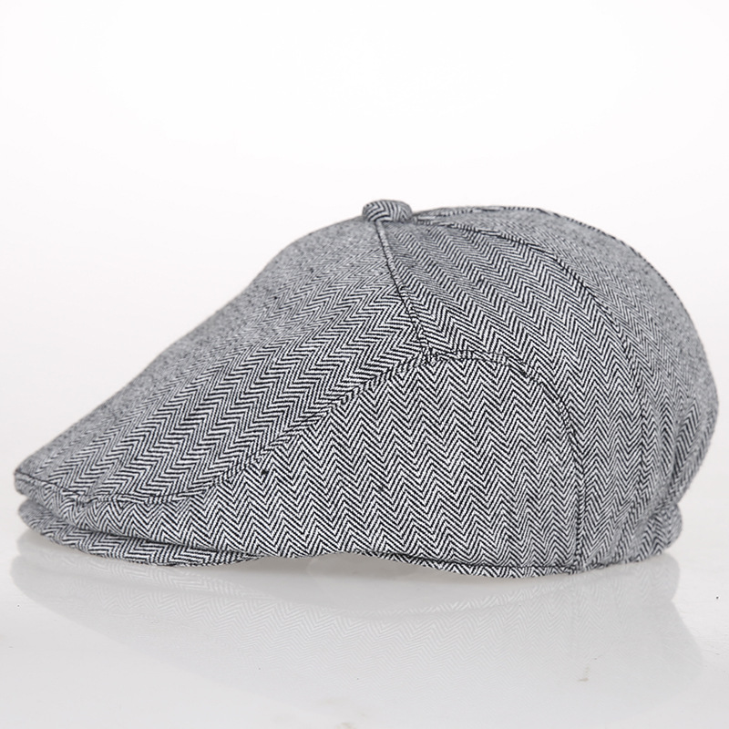 Picture of Icap/South China Spring & Fall Kidsren's Beret Baby Forward Hat Korean Style Herringbone Peaked Cap