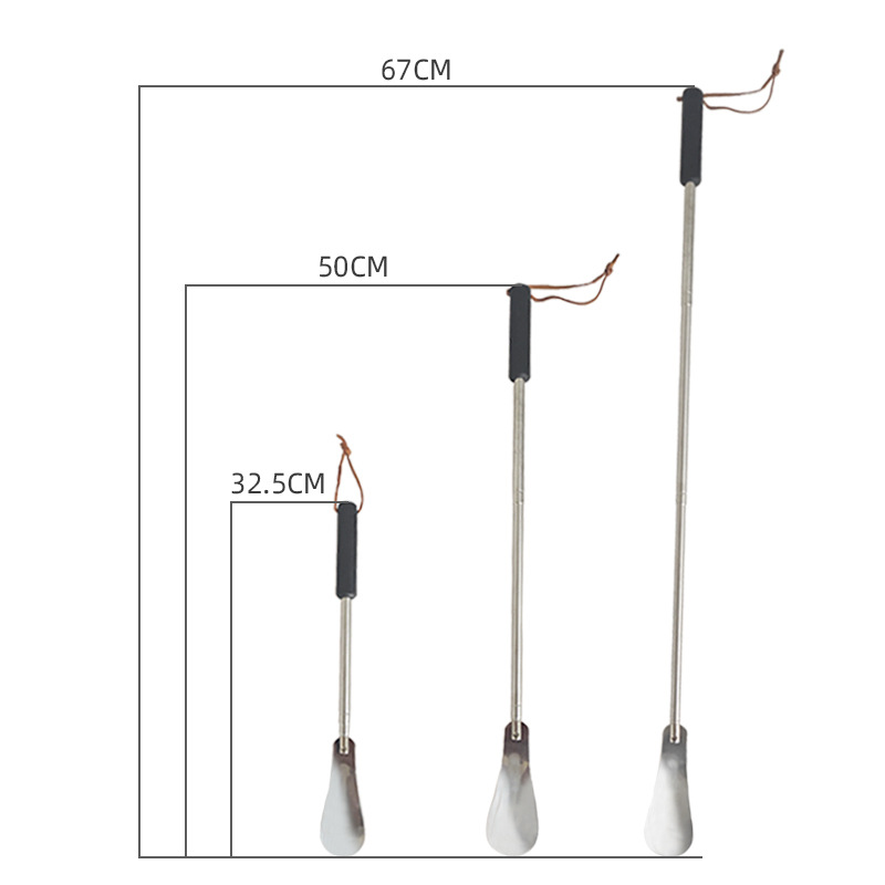 Picture of in stock wholesale retractable shoehorn long handle household shoe lifting device for the elderly and pregnant women wearing shoes portable one-piece hair