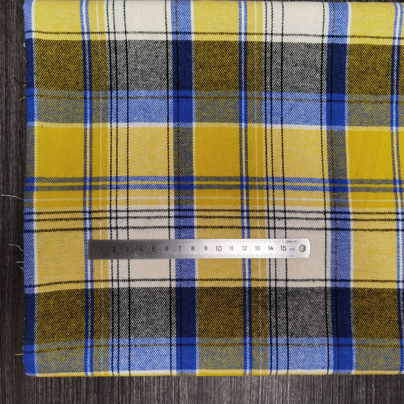 Picture of Spot twill sanding cotton plaid children's shirt plaid fabric 21 yarn-dyed flannel decorative fabric