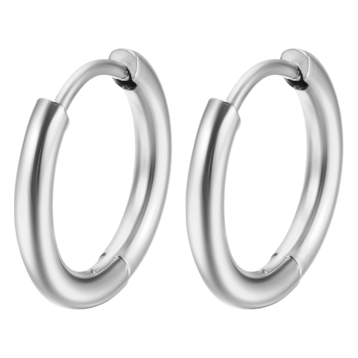 Cross-Border High-Quality Stainless Steel Earrings, Non-Fading, Unisex Round Earrings, Simple and Trendy Earrings Wholesale
