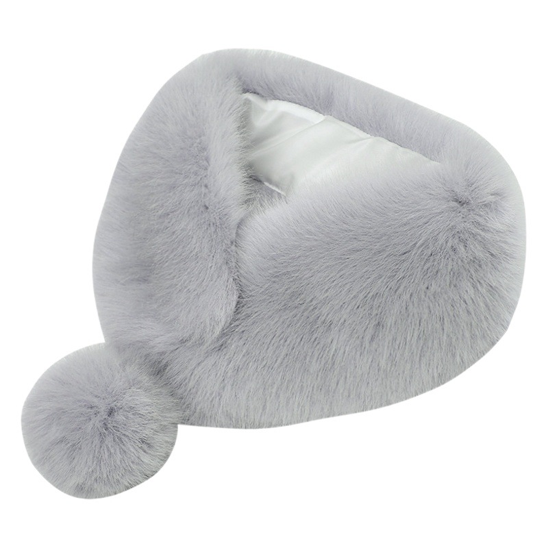 Furry Scarf Thickeneded Imitation Fur Warm Scarf K-Style White Fox Fur Collar Ribbon Ball Student Winter Female