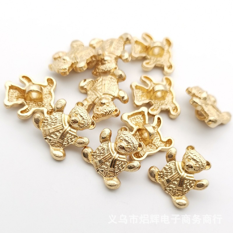 Alloy Bear Button Small Chanel Style All-match Button Women's Clothing Decorative Buckle Jacket Sweater Buckle Cardigan Shirt Hand Sewn Buckle