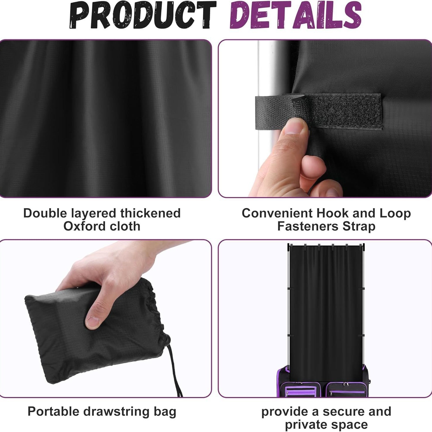 Picture of Amazon Hot Sale Private Curtain Fabric Full Shading Dressing Room Dance Bag Suitcase Portable Travel Curtain Fabric