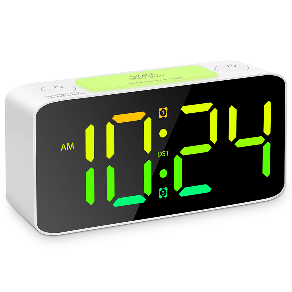 Picture of 2020 RGB Large Character Large Screen Large Tone Electronic Clock Student Alarm Clock Hot Products Amazon Hot Selling Factory Straight