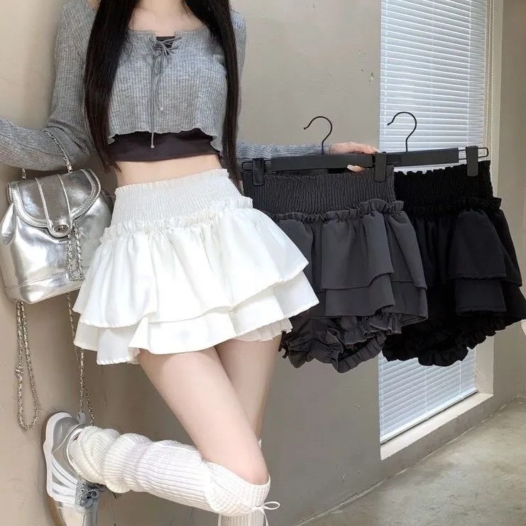 Ballet style skirt women's spring Korean style 2024 New High waist slimming design sweet spicy cake fluffy skirt